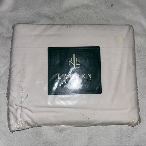 Ralph Lauren RLL Bed Sheet Twin Flat White New - Picture 1 of 6